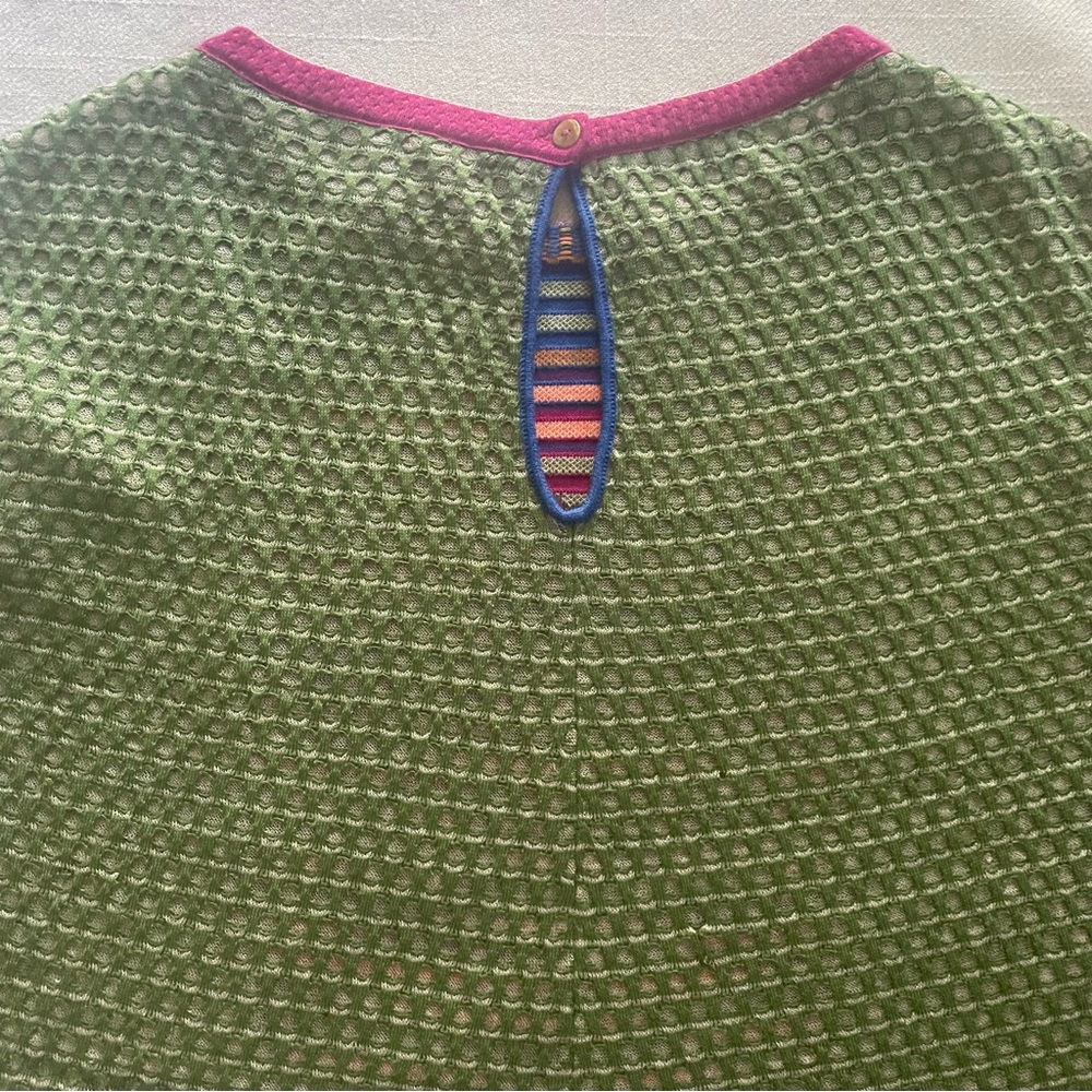 Ivko Green Ornament Pattern Pullover Size M /38 - image 3